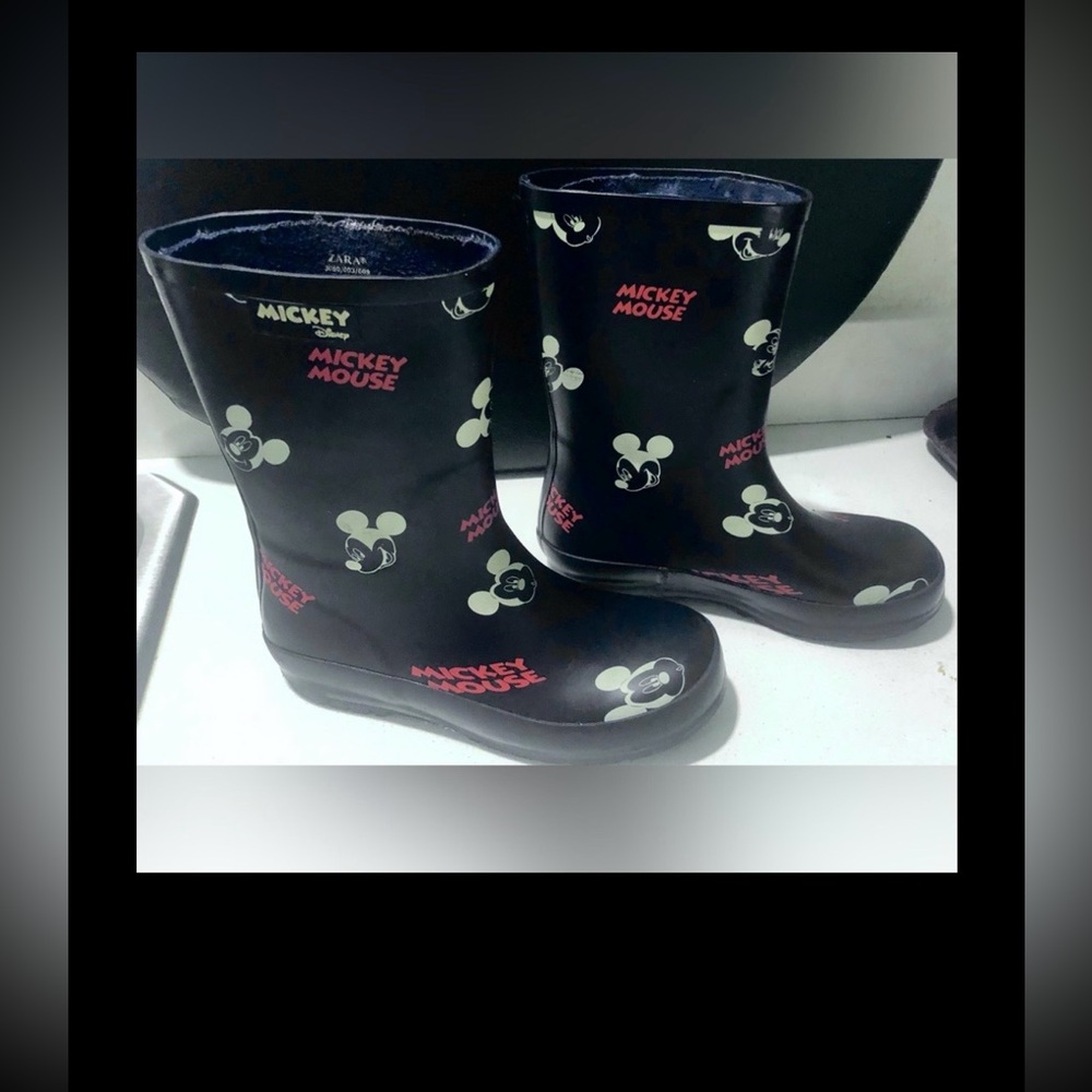 Zara x Disney Mickey Mouse Rain Boots in Blue Color Unisex EU size 30 = US 11.5